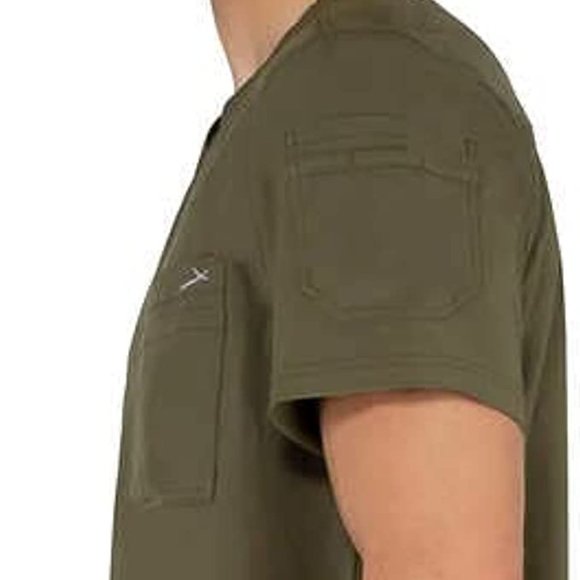 Perflex Men's Scrub Top, Green, Medium - Picture 3 of 4